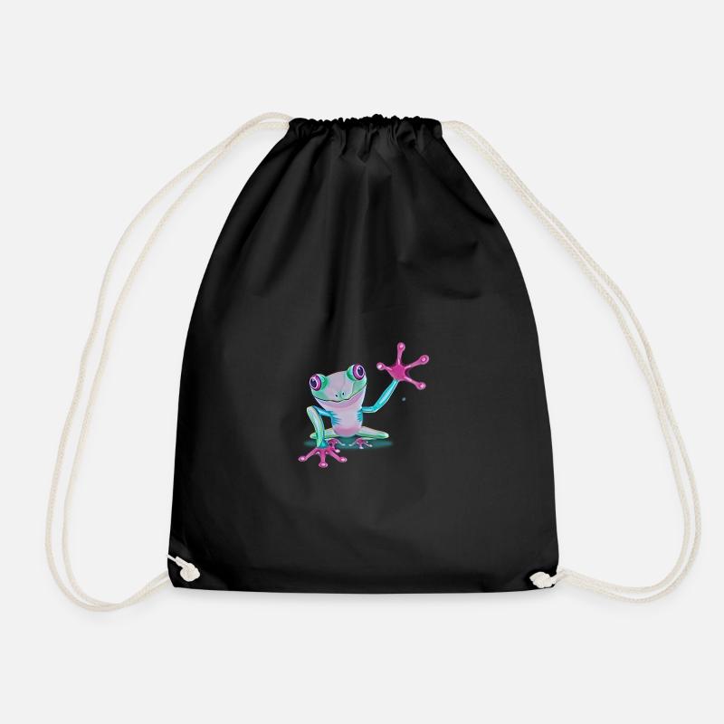 frog - Drawstring Bag - black