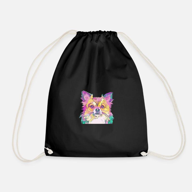 Colorful dog - Drawstring Bag - black