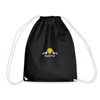 Mountain graphic with Sonne Austria - Drawstring Bag - black - Front
