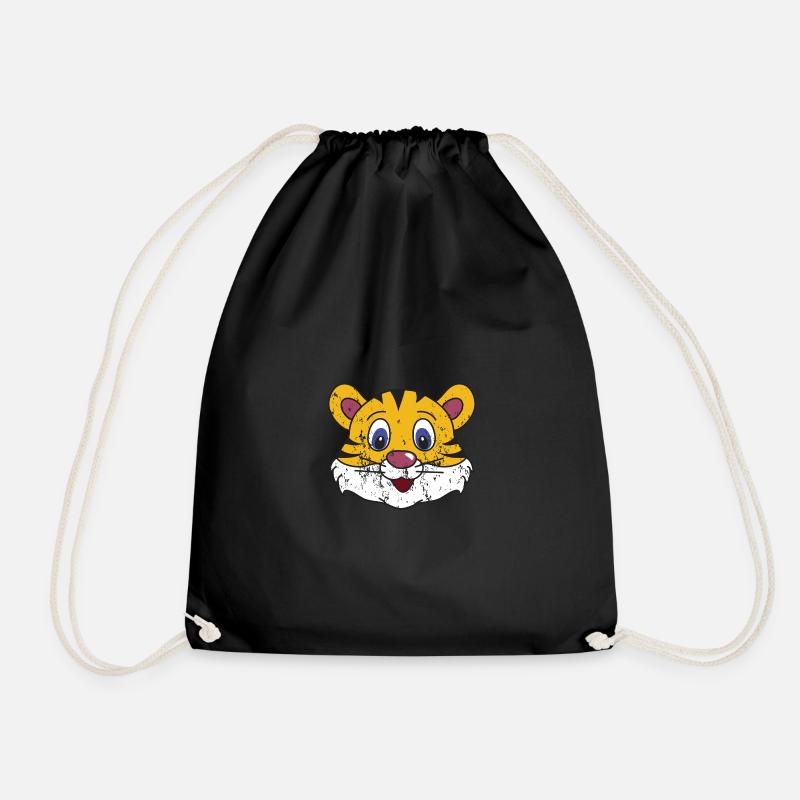 Retro Vintage Grunge Style Tiger - Turnbeutel - Schwarz