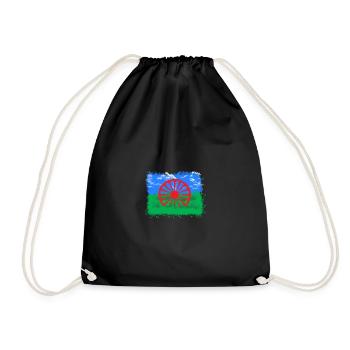 Rom et Sinti Drapeau Liberté et Nature - Sac de sport léger - noir - Devant
