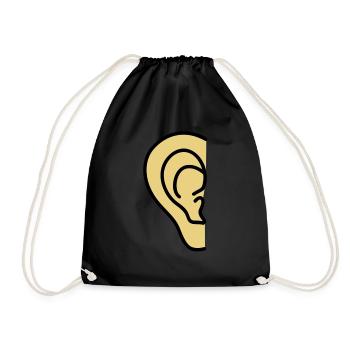 ear - Drawstring Bag - black - Front