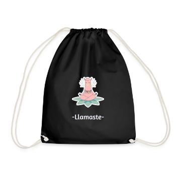 Lamma-Yogi meditates Namaste Yoga Chakra Karma - Drawstring Bag - black - Front