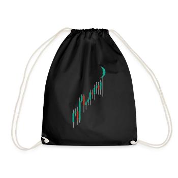 Crypto Trading Hodl Vintage Candlestick Chart To T - Drawstring Bag - black - Front