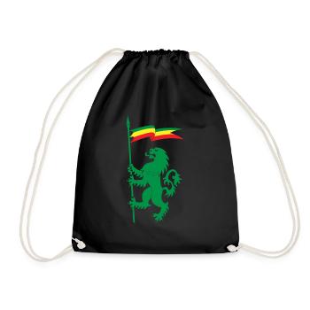 Rasta Reggae Reggaeton Musik Löwe Flagge Geschenk - Turnbeutel - Schwarz - Vorne