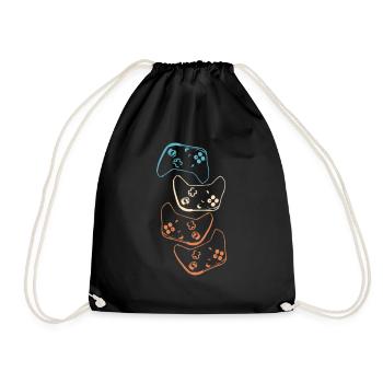 Gamer Controller Gaming rétro Jeux vidéo Vecteur - Sac de sport léger - noir - Devant