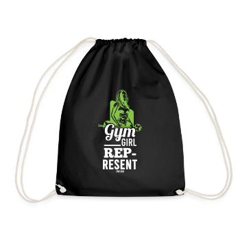 Gym Girl - Drawstring Bag - black - Front