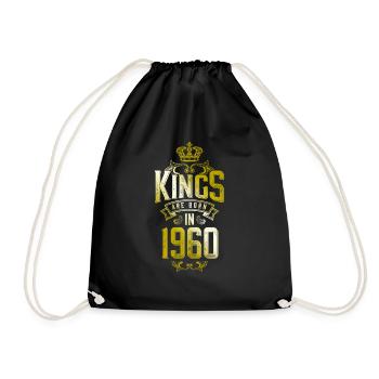 kings are born 1960 - Drawstring Bag - black - Front