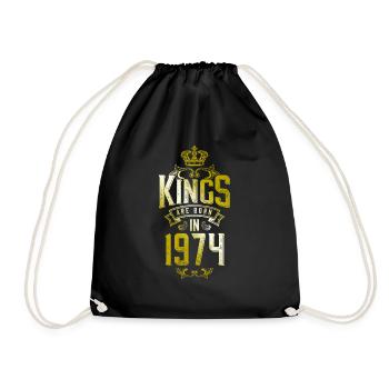 kings are born 1974 - Drawstring Bag - black - Front