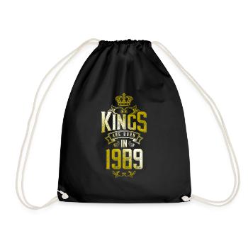 kings are born 1989 - Drawstring Bag - black - Front