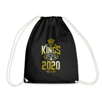 kings are born 2020 - Drawstring Bag - black - Front
