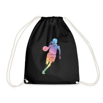 Basketball Frau - Turnbeutel - Schwarz - Vorne