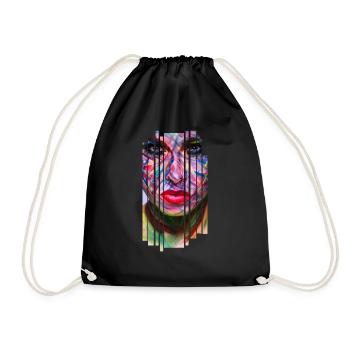 Visage artistique coloré - Sac de sport léger - noir - Devant