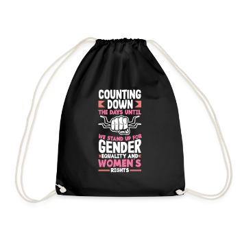 We stand up for gender equality and women's rights - Turnbeutel - Schwarz - Vorne