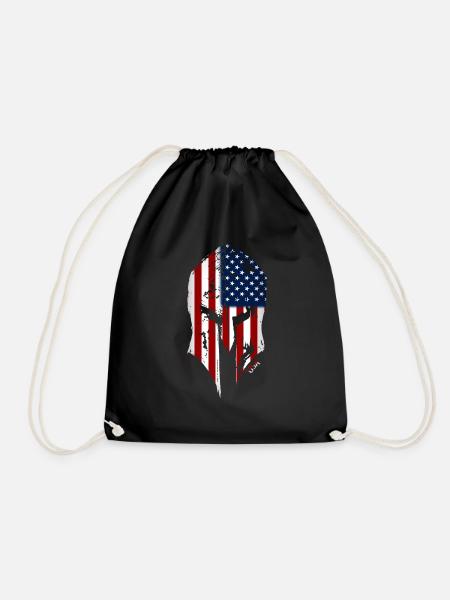 usa - Turnbeutel - Schwarz