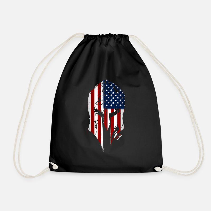 usa - Turnbeutel - Schwarz