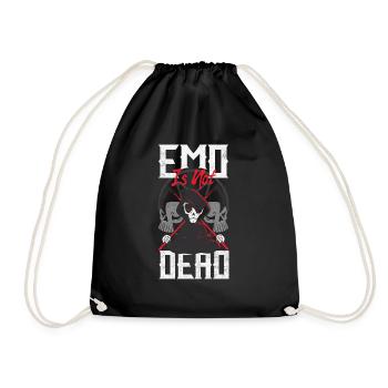 Emoticon Emo Is Not Dead Emocore Aesthetic - Drawstring Bag - black - Front