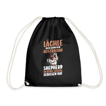 Australian Shepherd Hund Aussie - Turnbeutel - Schwarz - Vorne