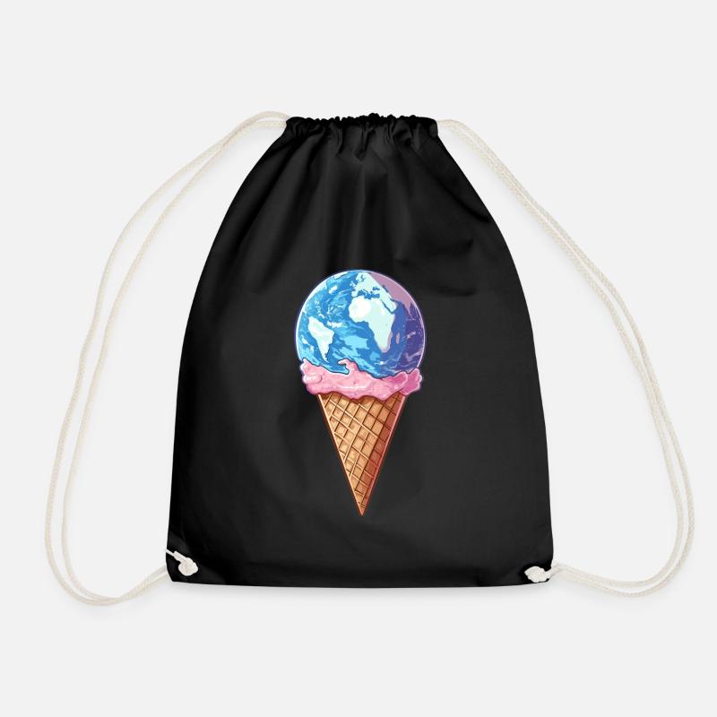 Eis-Planet Erde - Turnbeutel - Schwarz
