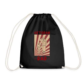 Vétéran Papa Papa Père Fête des Pères Soldat militaire - Sac de sport léger - noir - Devant