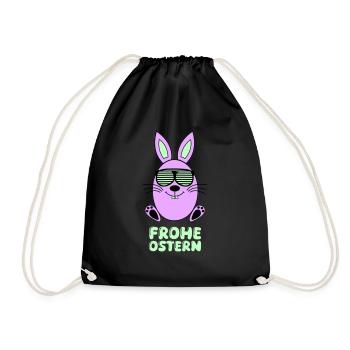 Joyeux lapin de Pâques 1 - Sac de sport léger - noir - Devant