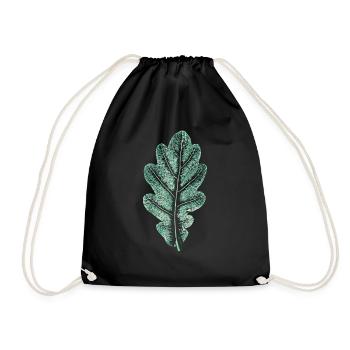 Oak Leaf - Light Natural Green - Leaf/ Oak/ Tree - Drawstring Bag - black - Front