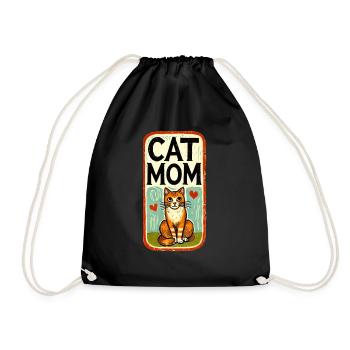 Ingwer Katze Mama - Turnbeutel - Schwarz - Vorne
