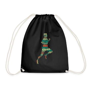 Running Rush run Pace Speed Marathon Runner cadeaux - Sac de sport léger - noir - Devant