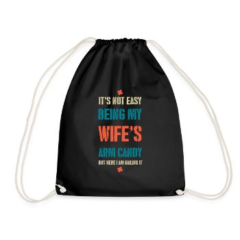 CE N’EST PAS FACILE D’ÊTRE LE BONBON DU BRAS DE MA FEMME - Sac de sport léger - noir - Devant