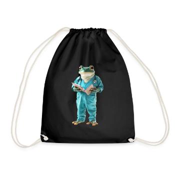 Frosch - Turnbeutel - Schwarz - Vorne