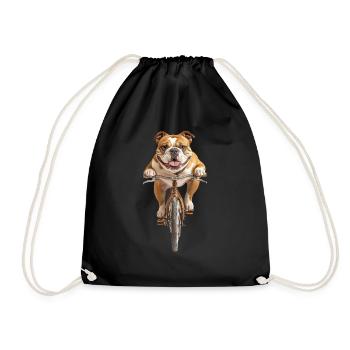 Englische Bulldogge - Turnbeutel - Schwarz - Vorne