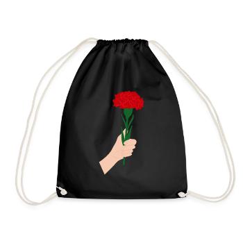 Pour vous- Fleur d’œillet rouge1 - Sac de sport léger - noir - Devant