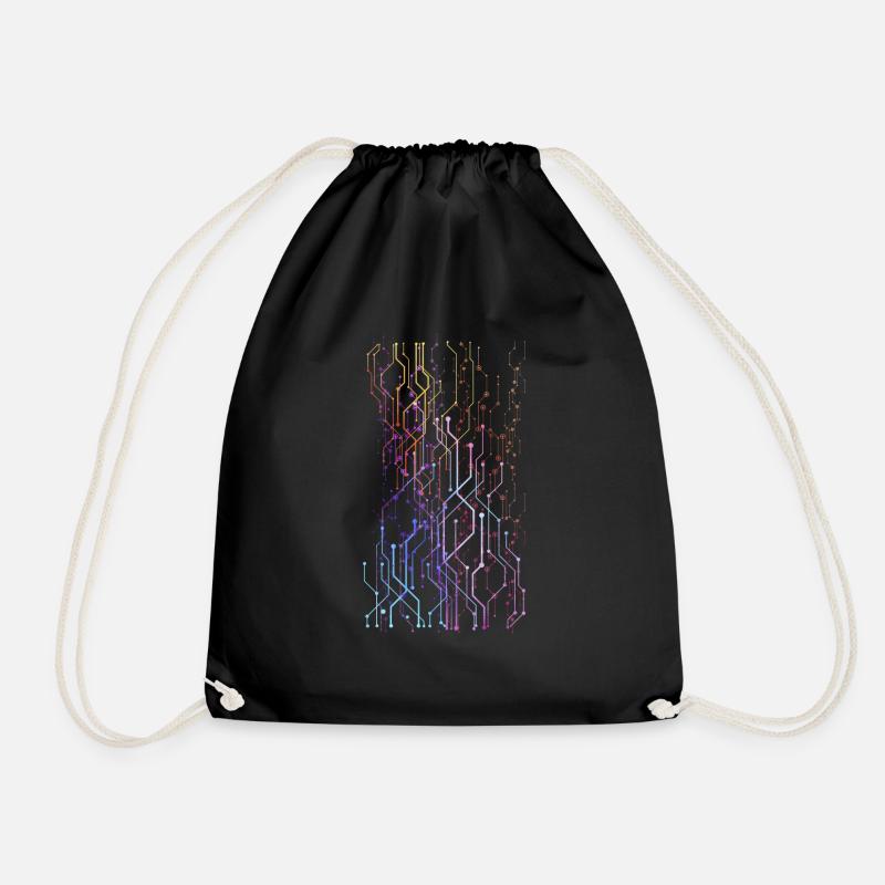 Geometric graphics - Drawstring Bag - black