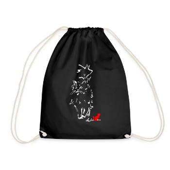 CAT LONG HAIR - Turnbeutel - Schwarz - Vorne