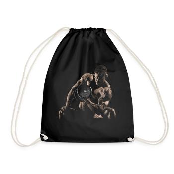 Bodybuilding - Drawstring Bag - black - Front