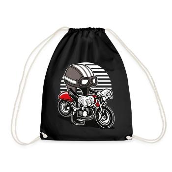 COMIC CAFERACER - Comic Cartoon Shirt Motiv - Turnbeutel - Schwarz - Vorne