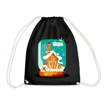 kitschig-weihnachtlich - Turnbeutel - Schwarz - Vorne