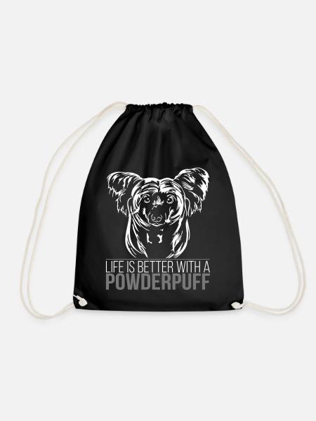 POWDERPUFF Life is better Wilsigns Geschenkidee - Turnbeutel - Schwarz