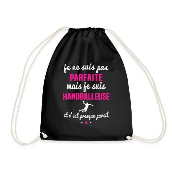 je ne suis pas parfaite mais je suis handballeuse - Sac de sport léger - noir - Devant