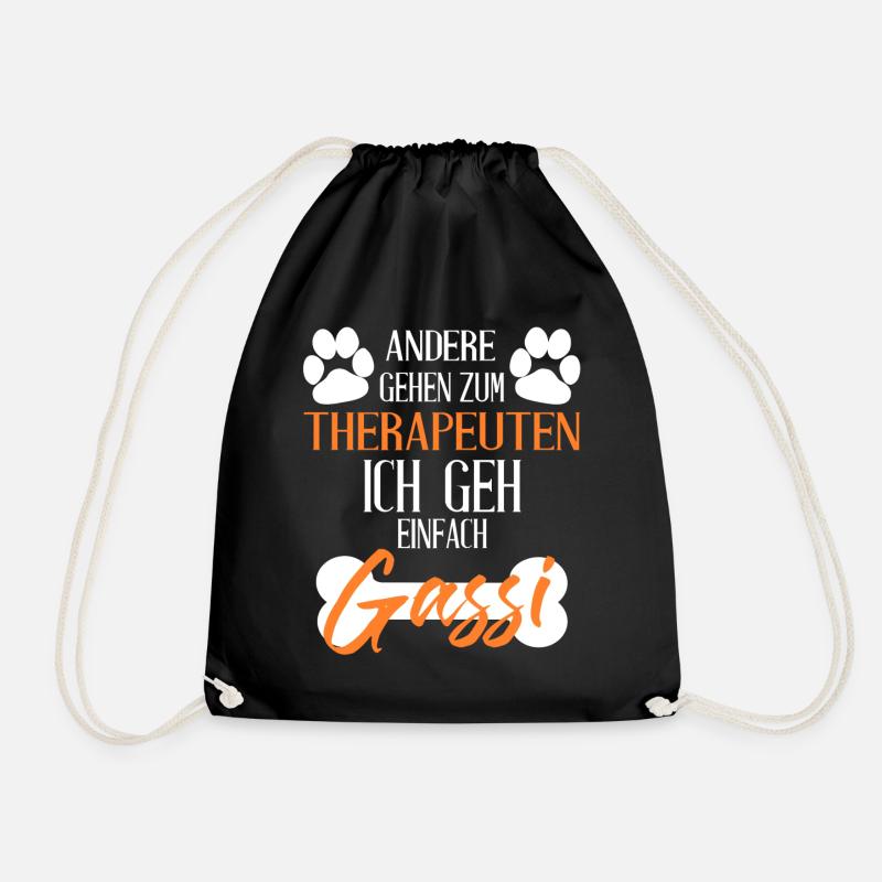 Hunde GeschenkideeT Shirt "Therapeut" - Turnbeutel - Schwarz