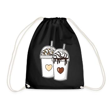 Couple de milkshake chocolat vanille - Sac de sport léger - noir - Devant