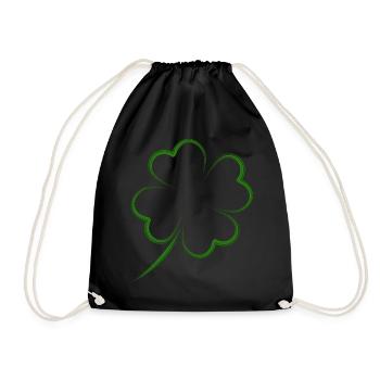 shamrock - Drawstring Bag - black - Front