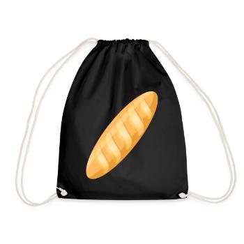 une délicieuse baguette dorée fraîchement cuite - Sac de sport léger - noir - Devant