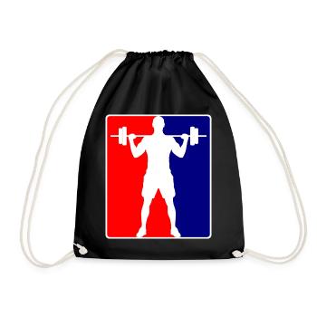 Bodybuilder Fitness-Logo - Turnbeutel - Schwarz - Vorne