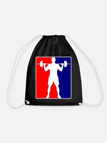 Bodybuilder Fitness Logo - Drawstring Bag - black