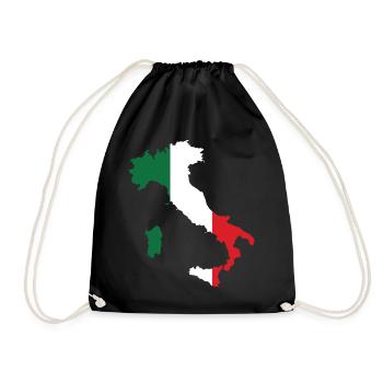 Italy Flag Map - Drawstring Bag - black - Front
