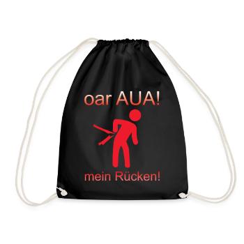 Rücken Rückenschmerzen Schmerzen Bauarbeiter - Turnbeutel - Schwarz - Vorne