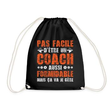 pas facile d'étre un coach,coach,coaching,muscu - Sac de sport léger - noir - Devant