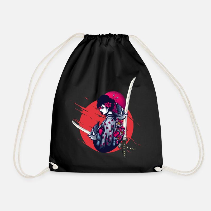 gothik manga anime kriegerin samurai japan girl - Turnbeutel - Schwarz