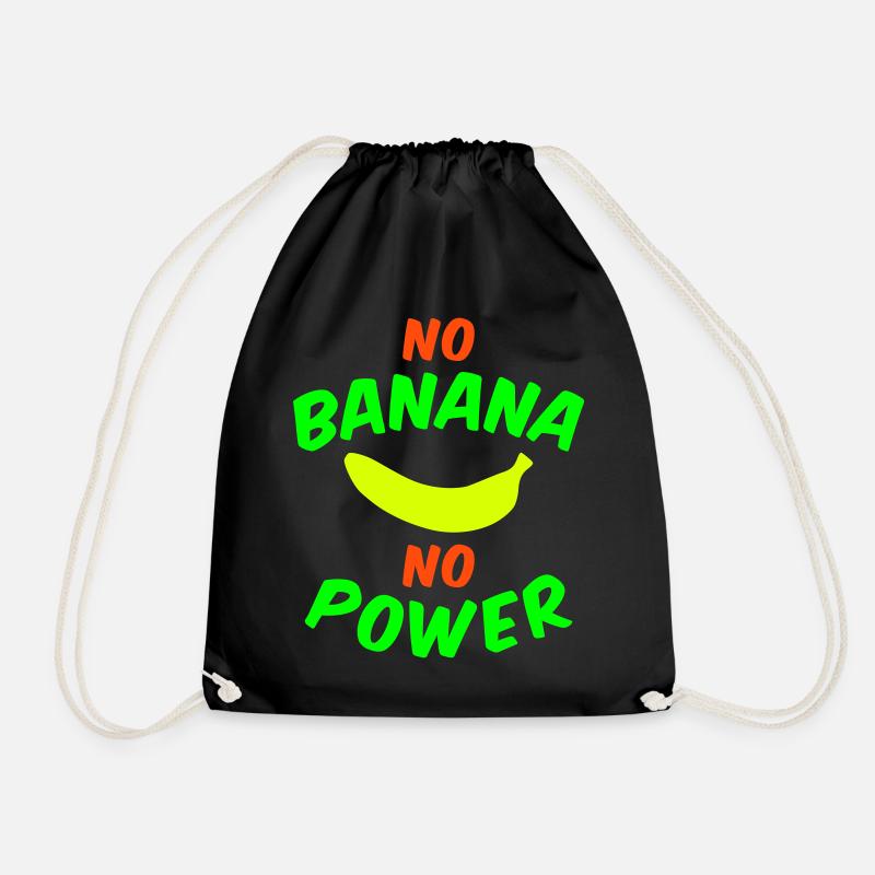 No banana no power (banana) - Drawstring Bag - black